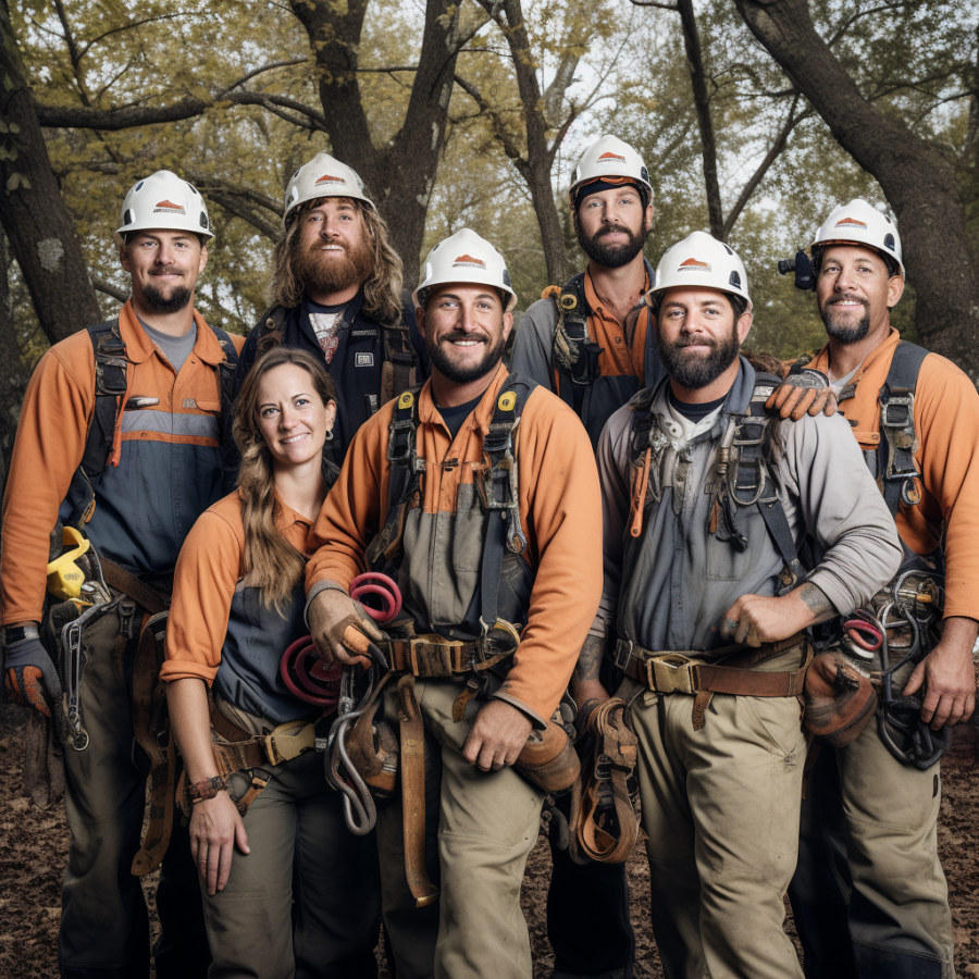 arborists team posing for photo